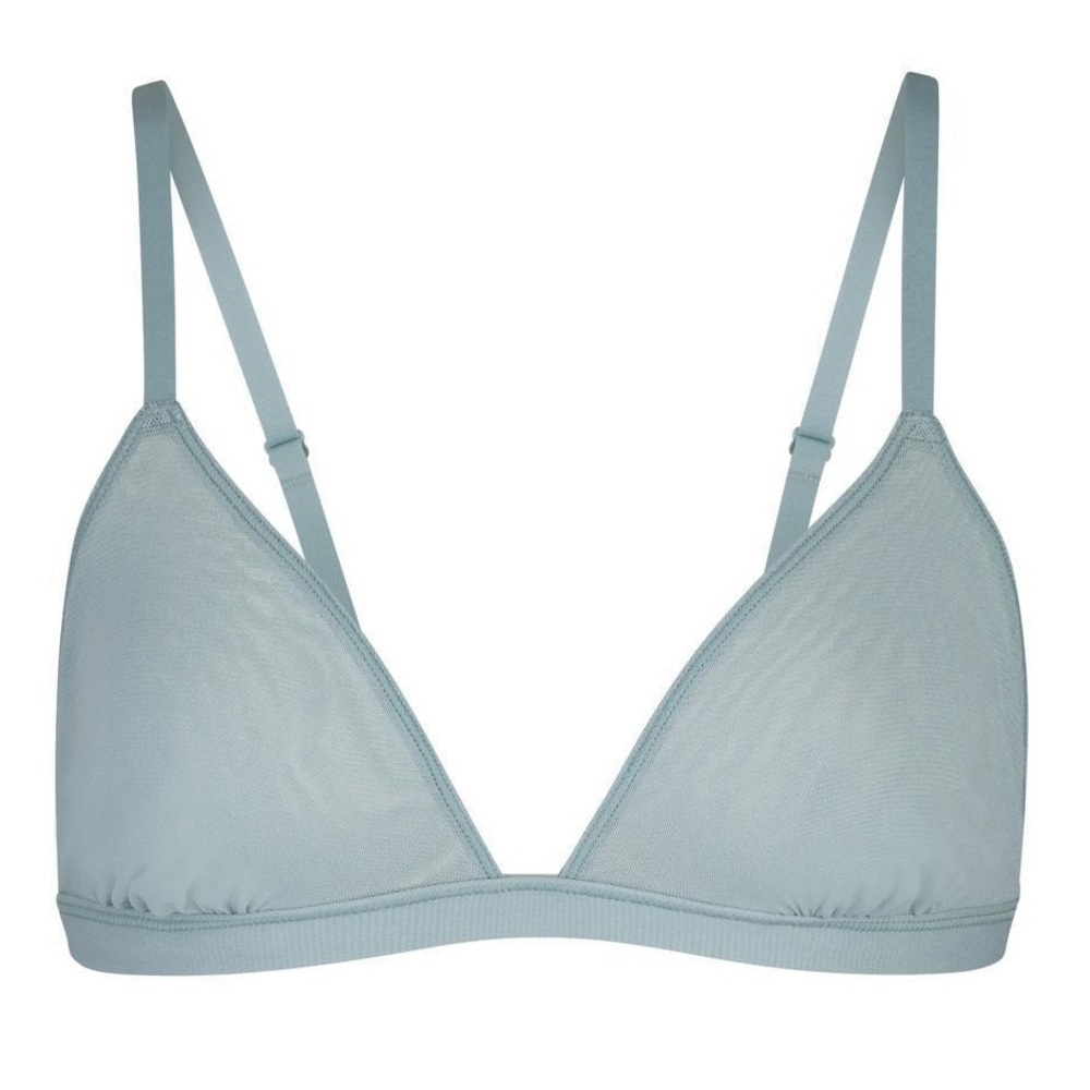 Skims Mesh Triangle Bralette in Sky Blue